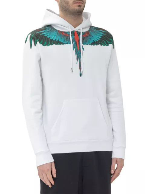 NWT $500 Marcelo Burlon County of Milan Green Wings Hoodie Sweatshirt S
