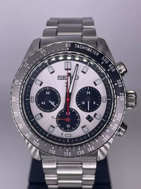 SEIKO SSC911 SPEEDTIMER Silver Dial Chronograph Solar Watch USA