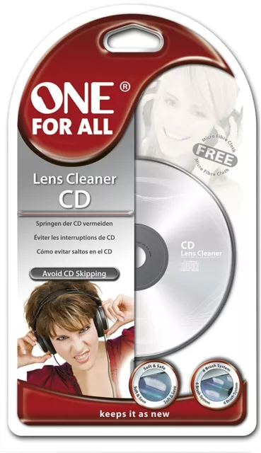 OneForAll CD Lens Cleaner SV8336, for the safe removal of dirt from laser lenses