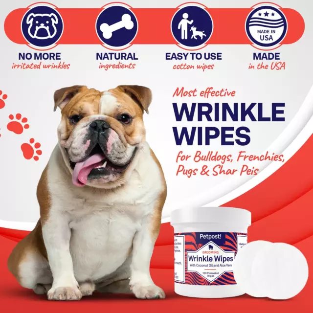 Petpost | Lingettes Nettoyantes Pour Les Plis De Votre Bouledogue. 100 Lingettes 3