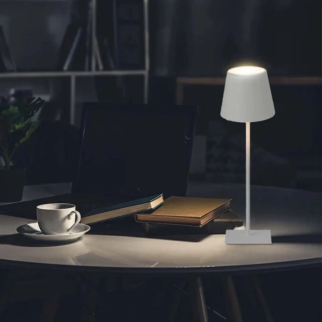 LAMPADA DA TAVOLO LED RICARICABILE ORO NERA BIANCA 4000k 6400k 3000 TIPO POLDINA 2