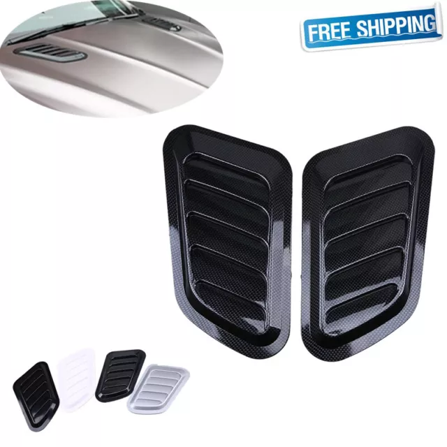 Carbon Fiber Car Decorative Air Flow Intake Scoop Bonnet Vent Cover Hood Fender