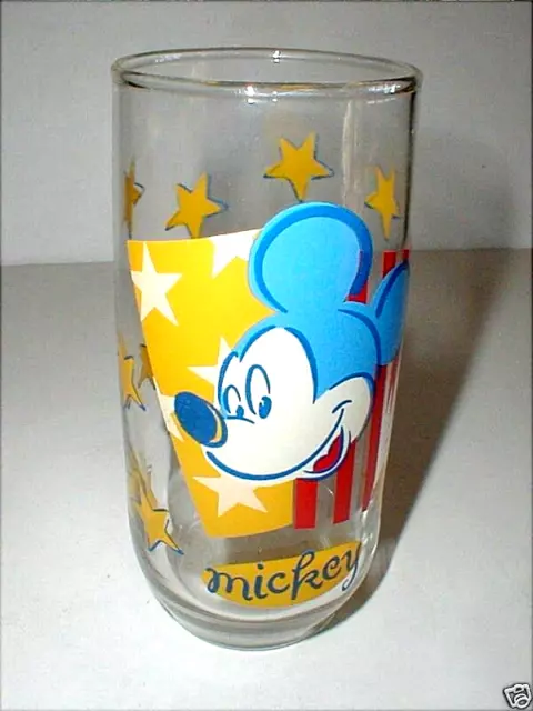 Vintage Anchor Hocking Mickey Mouse Stars and Stripes Drinking Glass 1990s  