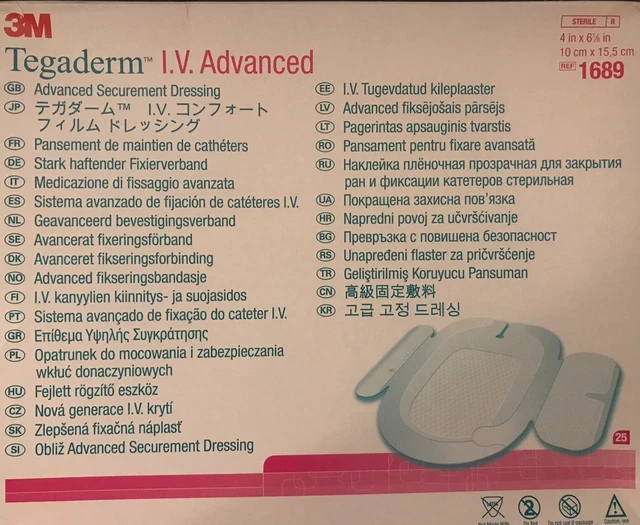 3M TEGADERM I.V. Advanced Securement Dressing REF1689 4”x6 1/8” EXP 8/19/22 £24.99 PicClick UK