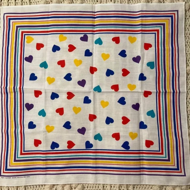 Rainbow And Hearts Made In USA Bandana
