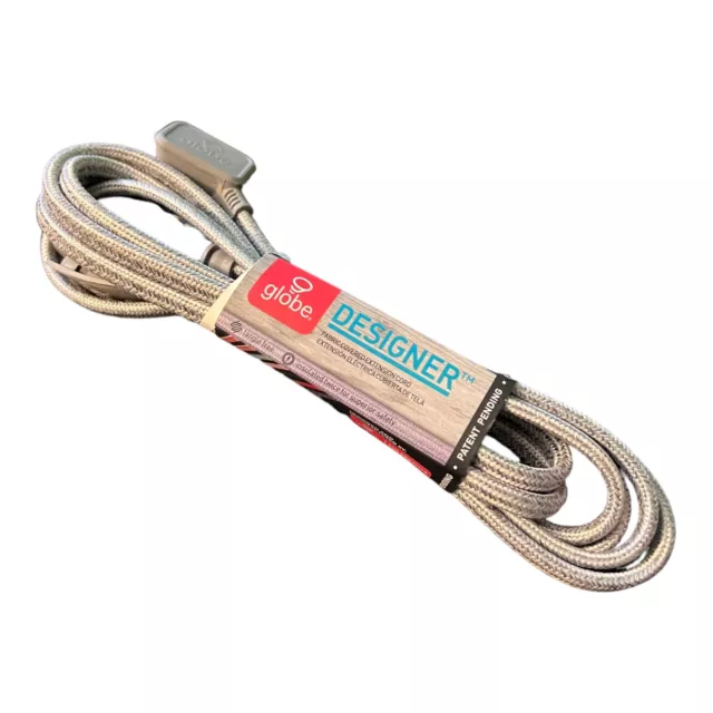 Cable de extensión de tela Globe Designer Series 9 ft 3 salidas polarizadas ángulo recto
