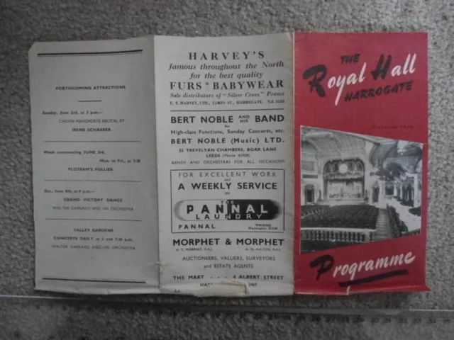 theatre programme 1946 the royal hall harrogate