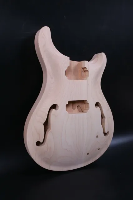 DIY Guitar Body replacement Mahogany Wood Curved Maple Cap Semi Hollow Body