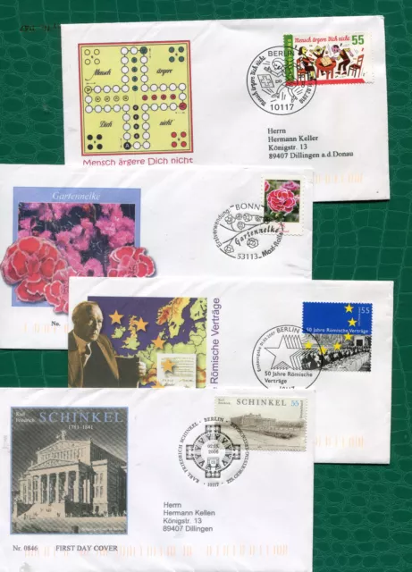 BRD - 10 FDC  aus 2006 - 2013 - gelaufen ( 27587 )