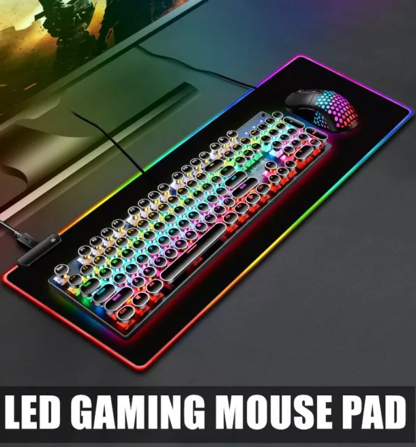 LED RGB Gaming Mouse Pad Large RGB Extended Mousepad Desk Anti-slip Rubber Mat