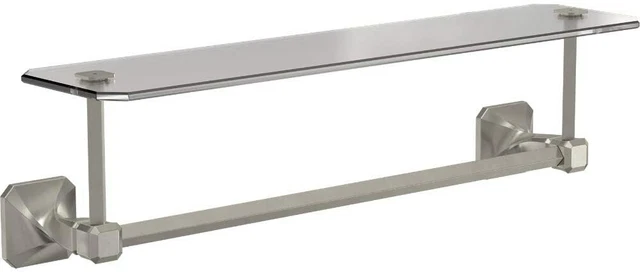 Nickel Towel Bar with Glass Shelf 18" Napier Franklin Brass NAP10-SS