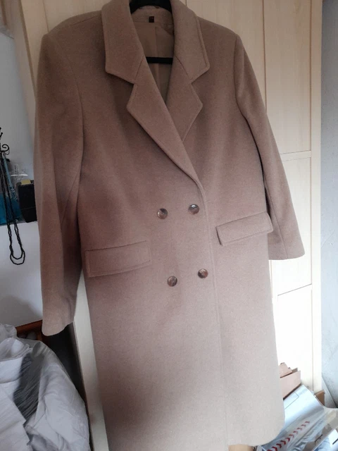 Debenhams Vintage Cashmere & Wool Camel Overcoat Size 14, Maybe 14 Short See Pic