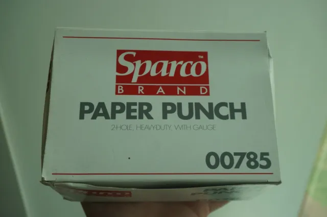 New Sparco Brand Paper Punch 2 Hole, Heavy Duty, with Gauge and Chip Tray 00785