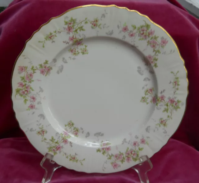 5 Syracuse China Stansbury Dinner Plates 10 1/2 " Federal Shape Pink Flowers