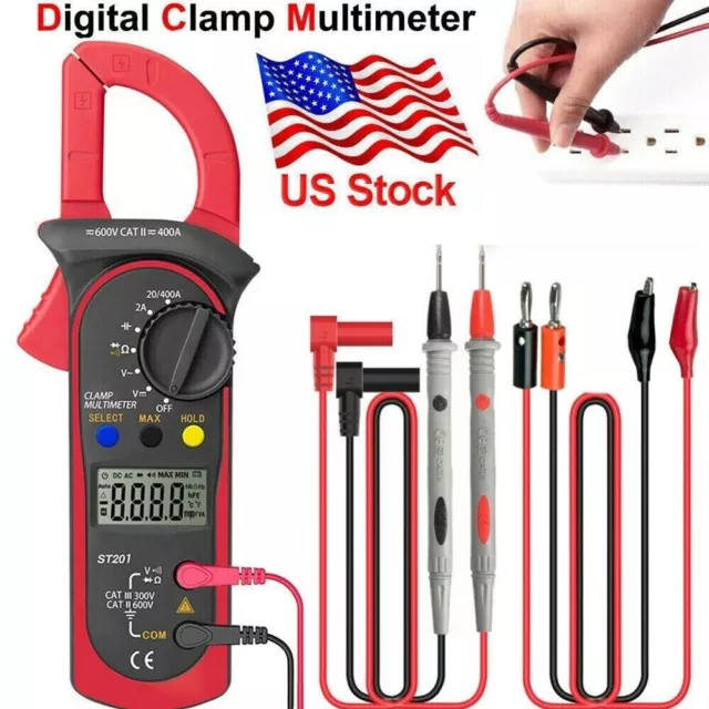 Digital Multimeter Tester AC DC Volt Amp Clamp Meter Auto Range LCD Handheld