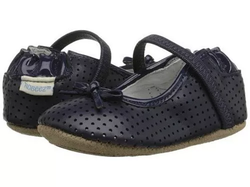 NIB Robeez Shoes Mini Shoez  Graceful Gracie Navy Blue 3-6m 6-9m 2 3