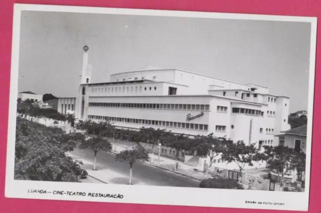 Angola Luanda Cine Teatro Restauração Cinema Theater Real Photo Postcard, stamps