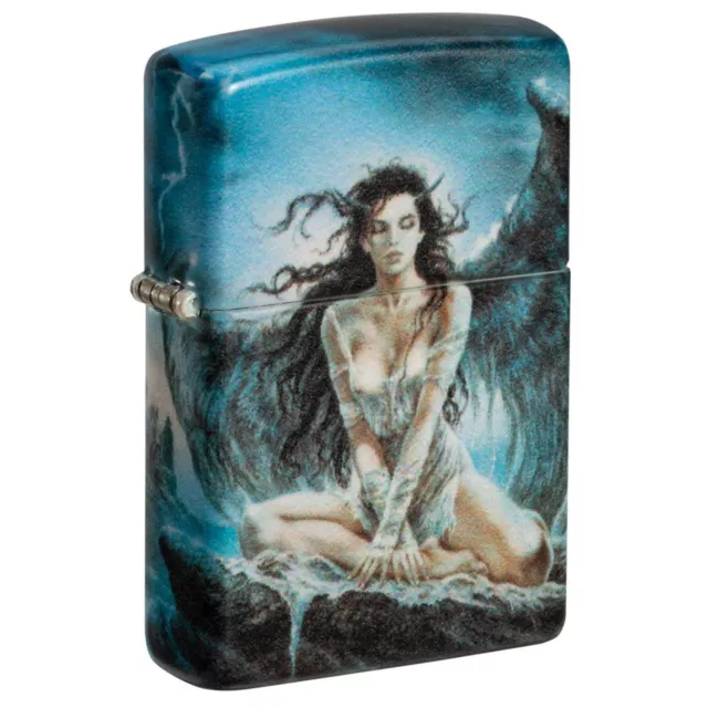 Zippo Windproof Lighter Luis Royo Fallen Angel Design Blue Matte Finish 48571