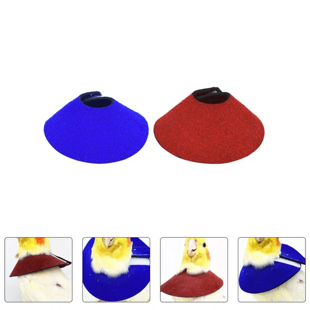 2 piezas cuello protector de loro cono aves cuello antiarañazos rojo azul