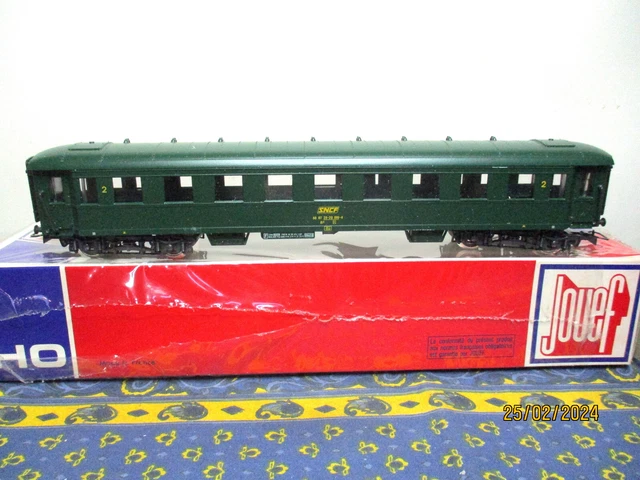 Carrozza SNCF RIB70 EPIV-V Jouef HO 1/87 HJ4152-2 Usata Colore Grigio E Rosso - Foto 2