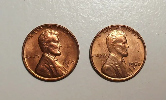 1960 Lincoln cent uncirculated LARGE & SMALL DATES