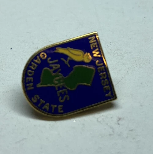 Vintage New Jersey Jaycees Garden State Pinback Metal Lapel Pin