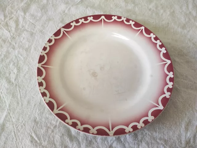 Ancienne Assiette plate en céramique Digoin Sarreguemines  22,5 cm de diamètre