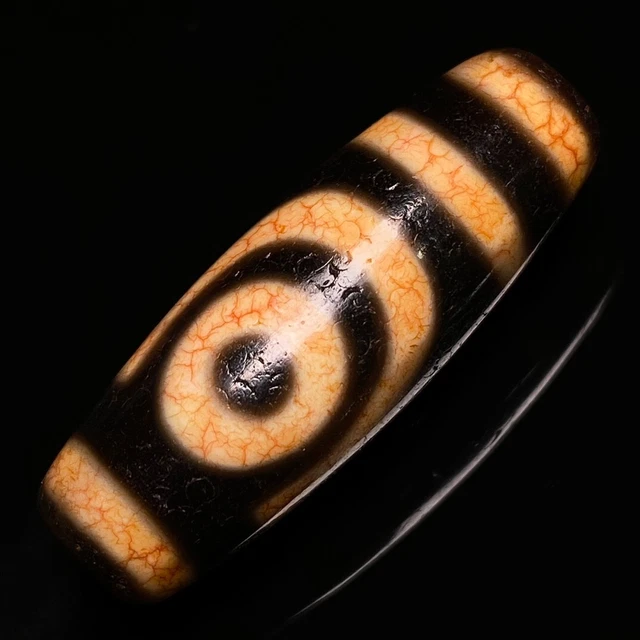 Ancient Tibetan DZI Beads Old Agate Lucky 2 Eye Totem Amulet Pendant GZI