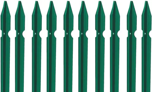 10 PZ Palo Paletto in Ferro a T 30X30X3 Mm Plastificato Verde per Rete Recinzion