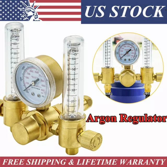 Argon Regulator Dual Tube Male Thread Flowmeter Pressure Reducer Pneumatic Tools