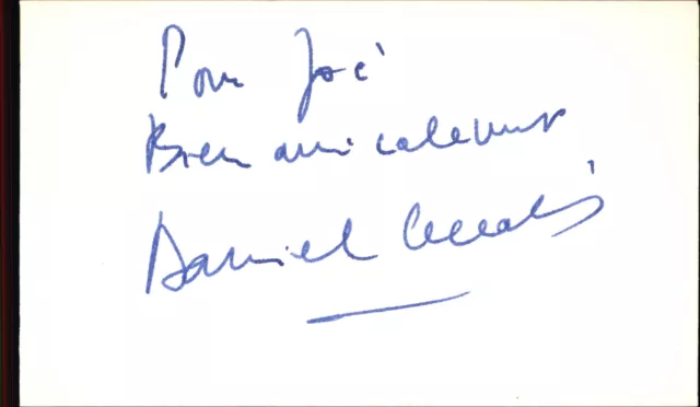 Daniel Ceccaldi D.2003 French Actor Signed 3" x 5" Index Card