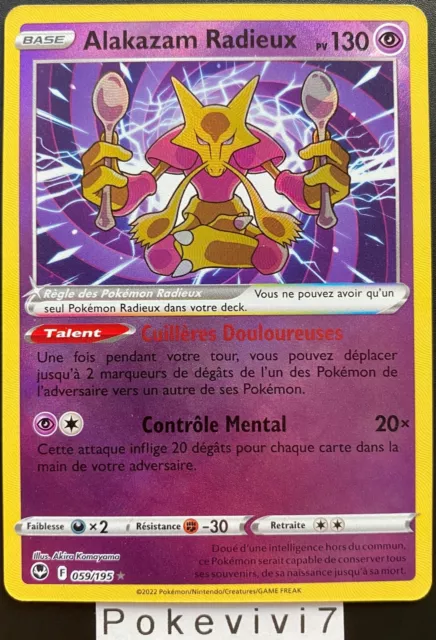 Carte Pokemon ALAKAZAM RADIEUX 059/195 Epée et Bouclier 12 EB12 FR NEUF