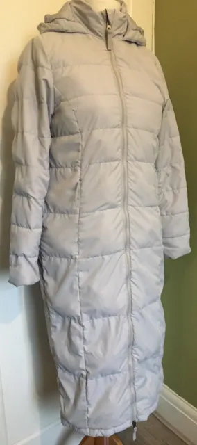 Ladies Grey Karrimor KS-550 Duck  Down Puffa Jacket Coat Size 8-10 Full Length 2