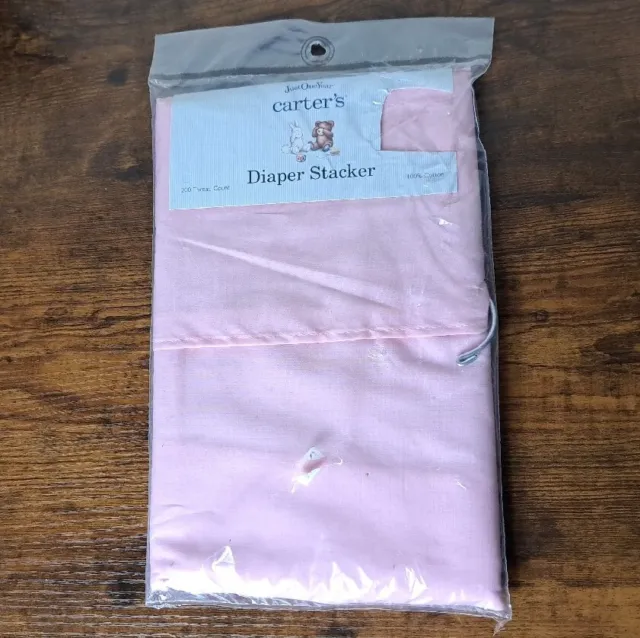 NIP Vtg Carter's Just One You Solid Pink Baby Diaper Stacker 100% Cotton