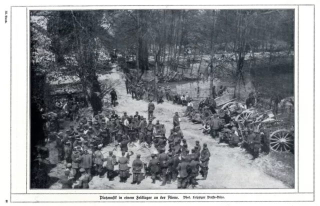 Platzmusik im deutschen Feldlager an der Aisne Historische Aufnahme von 1915