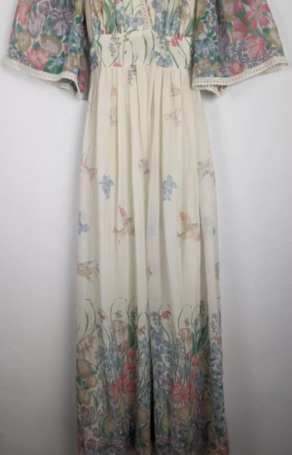 THIS IS YOURS Vintage 70s Bohemian Floral Maxi Dress Prairie Hippie ...