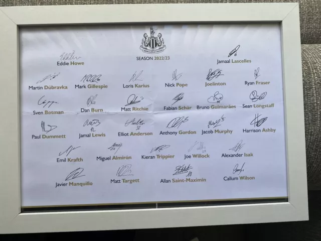 Newcastle United signed  Autographed Team Squad 2022 2023 Framed