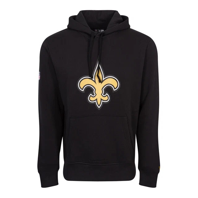 New Era Uomo Felpa con Cappuccio NFL Nuovo Orleans Santi Logo Nero