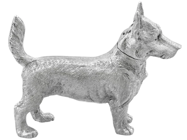 Antique Sterling Silver Dog Pepper