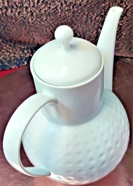 Designer H. Löffelhardt Kaffeekanne Arzberg 2375 Golfball weiß Teekanne Nachlass 2