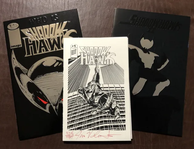 SHADOWHAWK Ashcan #1 Signed & Numbered by Jim Valentino & V1 #1 & V2 #1 MINT