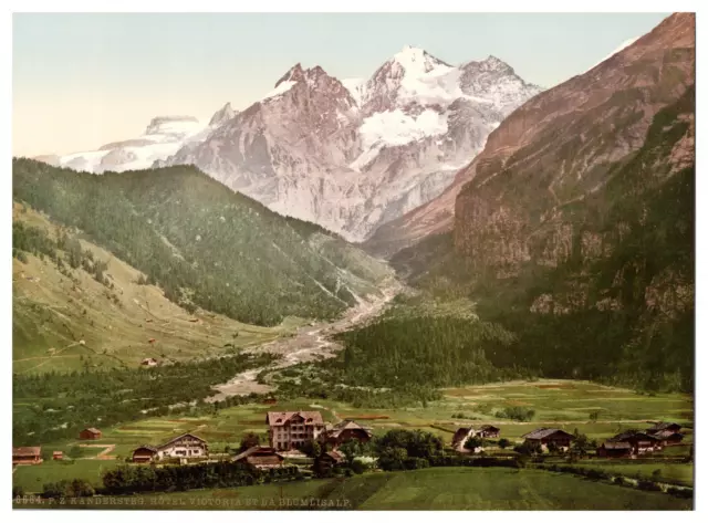 Schweiz, Berner Oberland, Kandersteg, Hotel Viktoria mit Blümlisalp Vintage albu