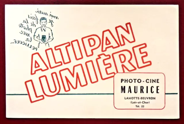 Buvard - Altipan Lumière Photo Ciné Maurice La Motte-Beuvron (Loir-Et-Cher 41) -