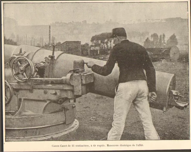 Canon Canet De 15 Cm A Tir Rapide Gravure Print 1889
