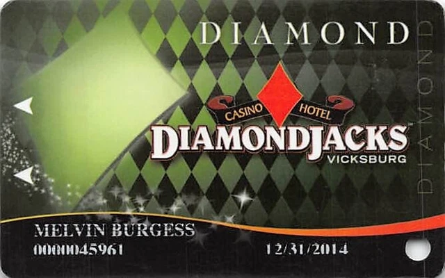 Diamond Jacks Casino - Vicksburg, MS - RARE 8th Issue Diamond Slot Card