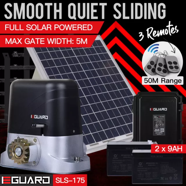 【EXTRA10%OFF】E-Guard Sliding Electric Gate Opener Full Solar Power Automatic