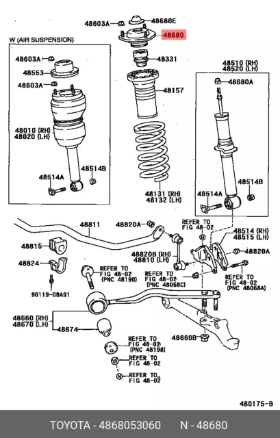 Genuine OE support assy, front suspension, 4868053060 for TOYOTA 48680-53060