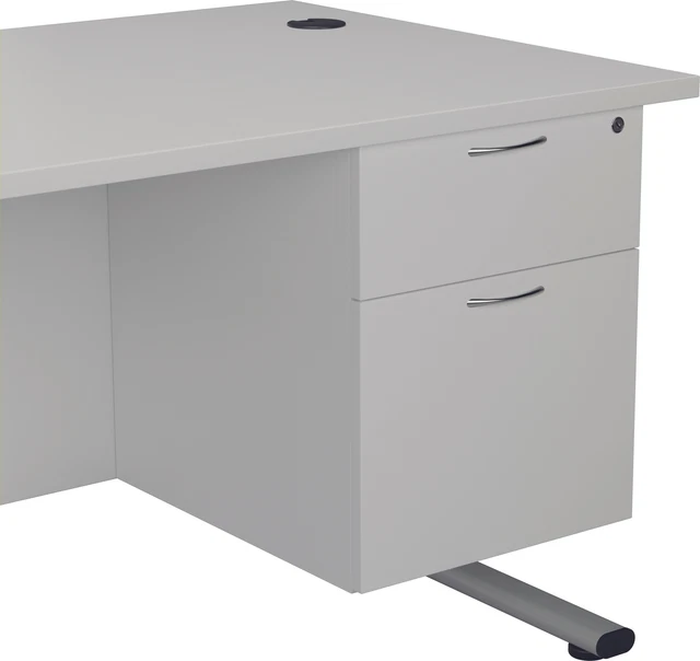 Jemini 655 Fixed Pedestal 2 Drawer White KF74416