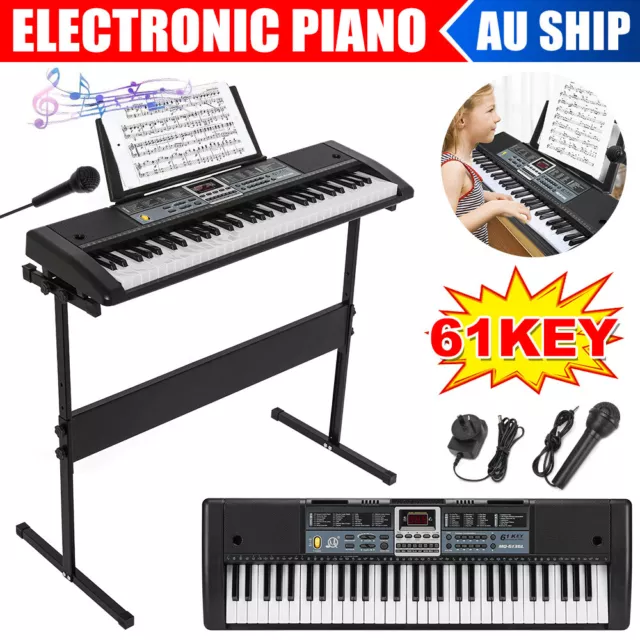 61 Keys Digital Piano Music Electronic Keyboard Organ Holder Stand For Beginners