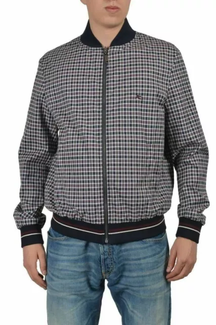 Etro Men's Multicolor Checkered Reversible Casual Jacket Size US L IT 52